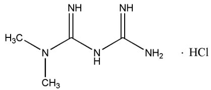 Metformin hydrochloride structural formula 