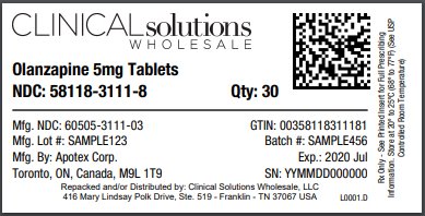 Olanzapine 5mg tablet 30 count blister card