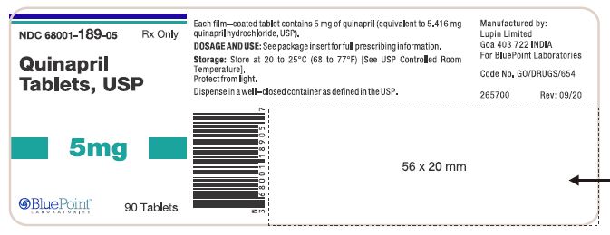 Quinapril Tablets, USP 5 mg 90 tablets rev 09 20