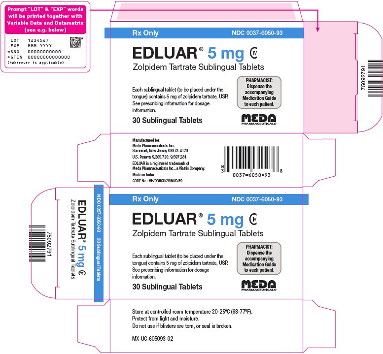 Edluar Sublingual Tablets 5 mg Carton Label
