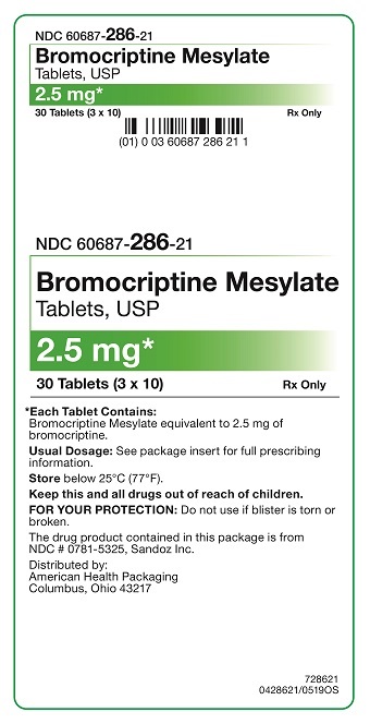 2.5mg Bromocriptine Mesylate Tablets Carton