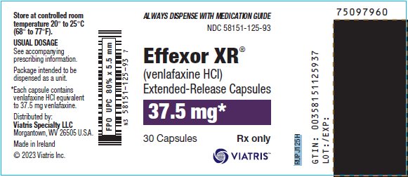 Effexor XR Extended-Release Capsules 37.5 mg Bottle Label