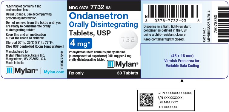 Ondansetron Orally Disintegrating Tablets 4 mg Bottle Label