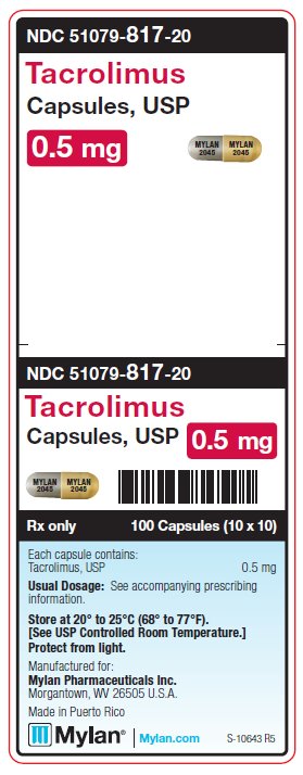 Tacrolimus 0.5 mg Capsules Unit Carton Label