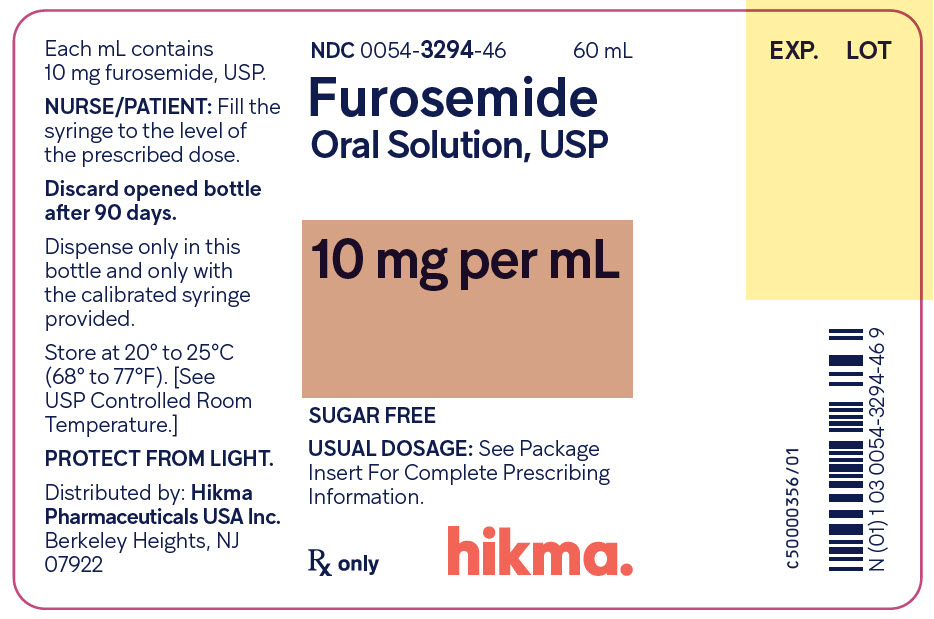 Furosemide Oral Solution USP, 10 mg per mL (60 mL) Sugar Free bottle label image