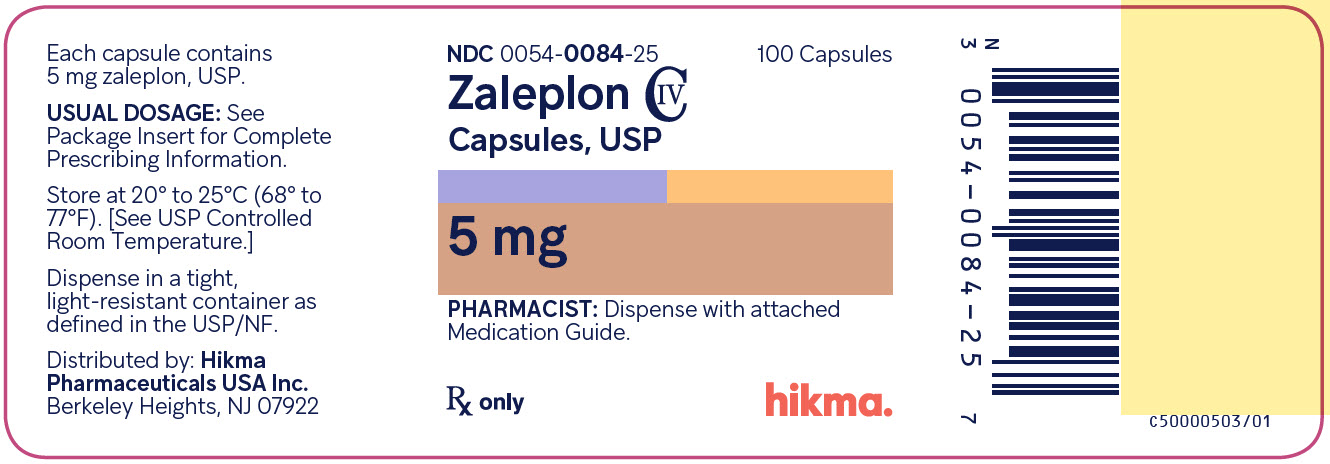 zaleplon caps 5 mg bottle label