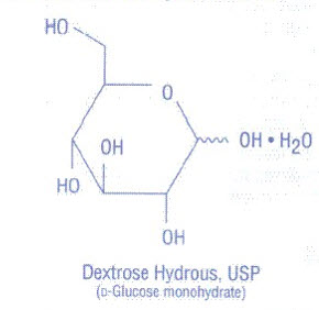 Structural formula of Dextrose Hydrous, USP