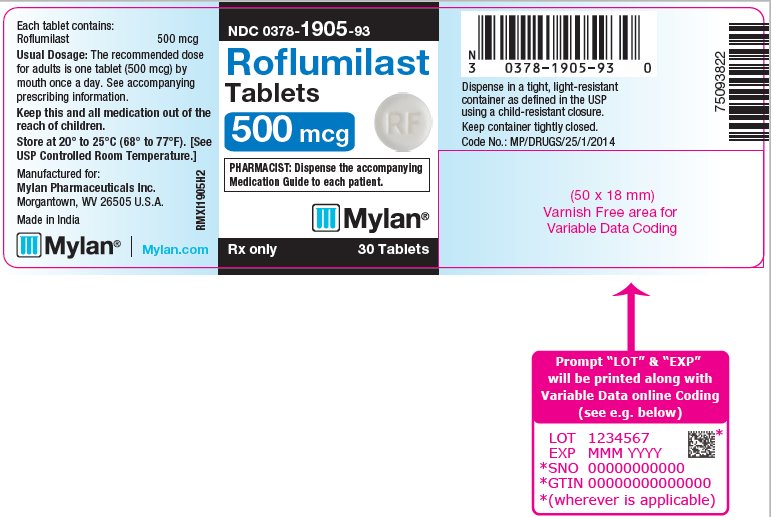 Roflumilast Tablets 500 mcg Bottle Label
