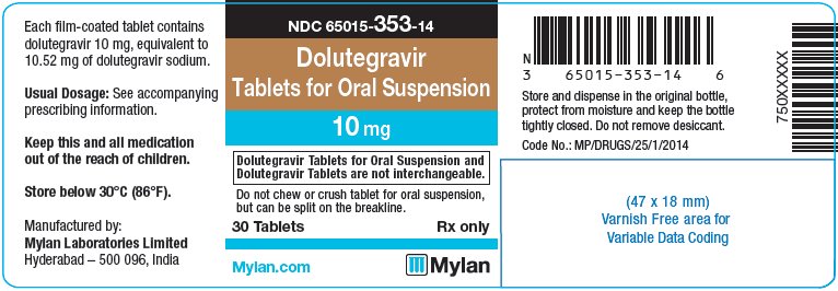 Dolutegravir Tablets for Oral Suspension 10 mg Bottle Label
