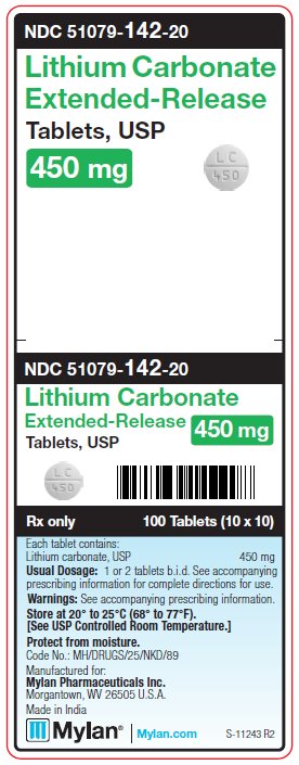 Lithium Carbonate Extended-Release 450 mg Tablets Unit Carton Label