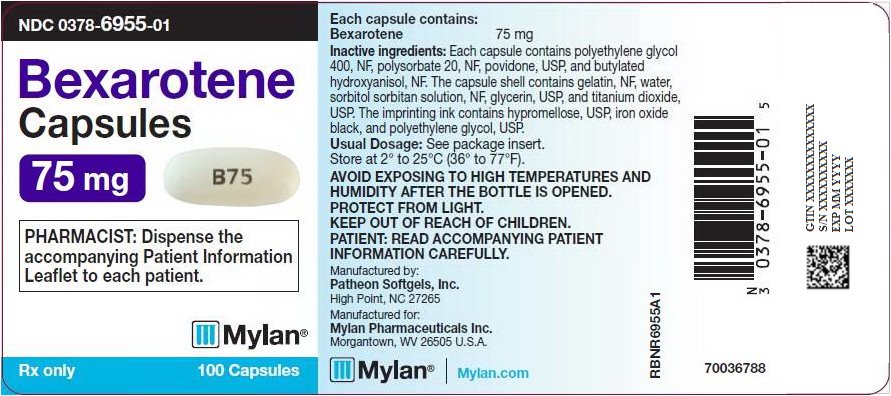 Bexarotene Capsules 75 mg Bottle Label