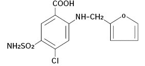 Picture of chemical structure of Furosemide.