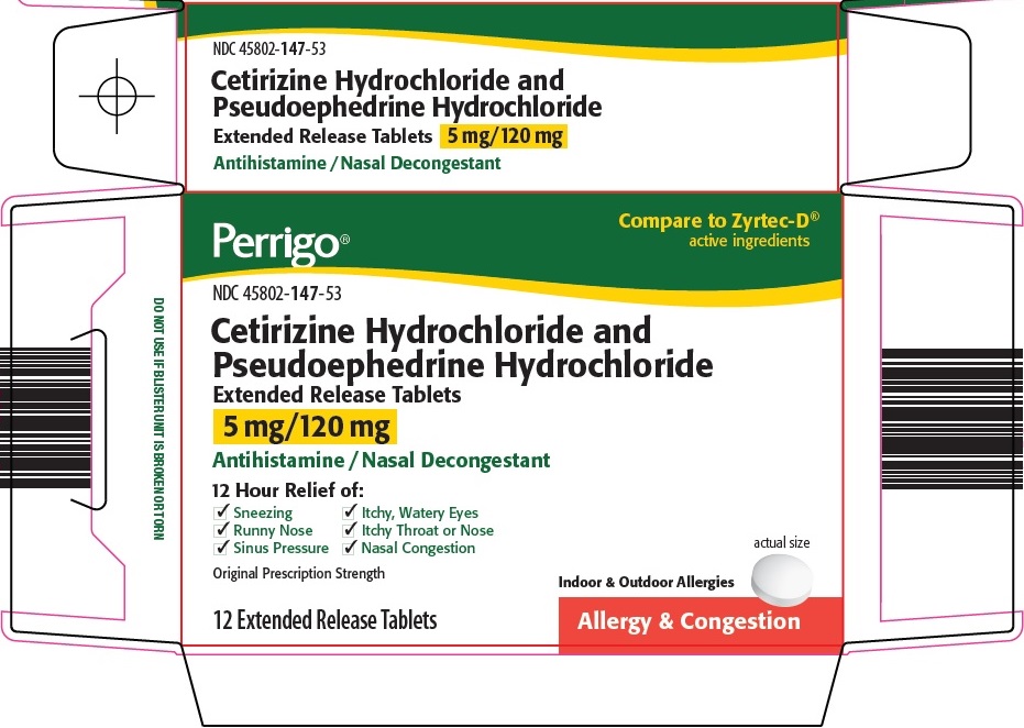 Cetirizine Hydrochloride and Pseudoephedrine Hydrochloride Extended Release Tablets, 5 mg/120 mg Carton Image 1