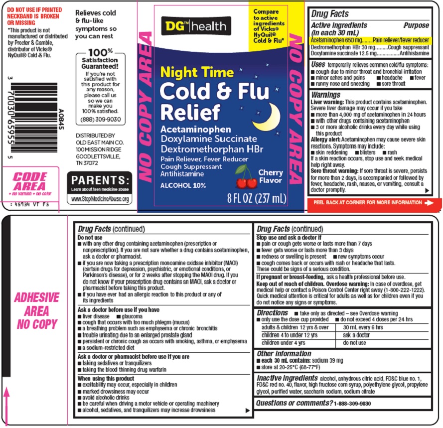 Dg Health Cold And Flu Relief | Acetaminophen, Dextromethorphan Hbr, Doxylamine Succinate Solution Breastfeeding