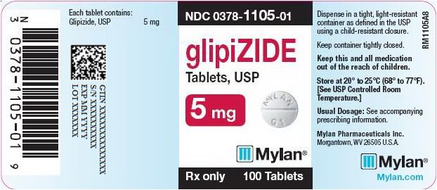 Glipizide Tablets 5 mg Bottle Label