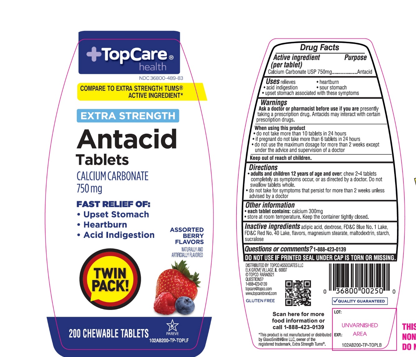 Extra Strength Antacid 200 Chewable Tablets