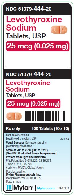 Levothyroxine Sodium 25 mcg (0.25 mg) Tablets Unit Carton Label