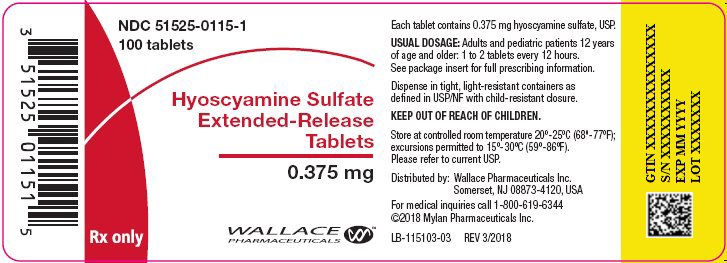 Hyoscyamine Sulfate Extended-Release Tablets 0.375 mg Bottle Label