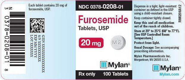 Furosemide Tablets 20 mg Bottle Label
