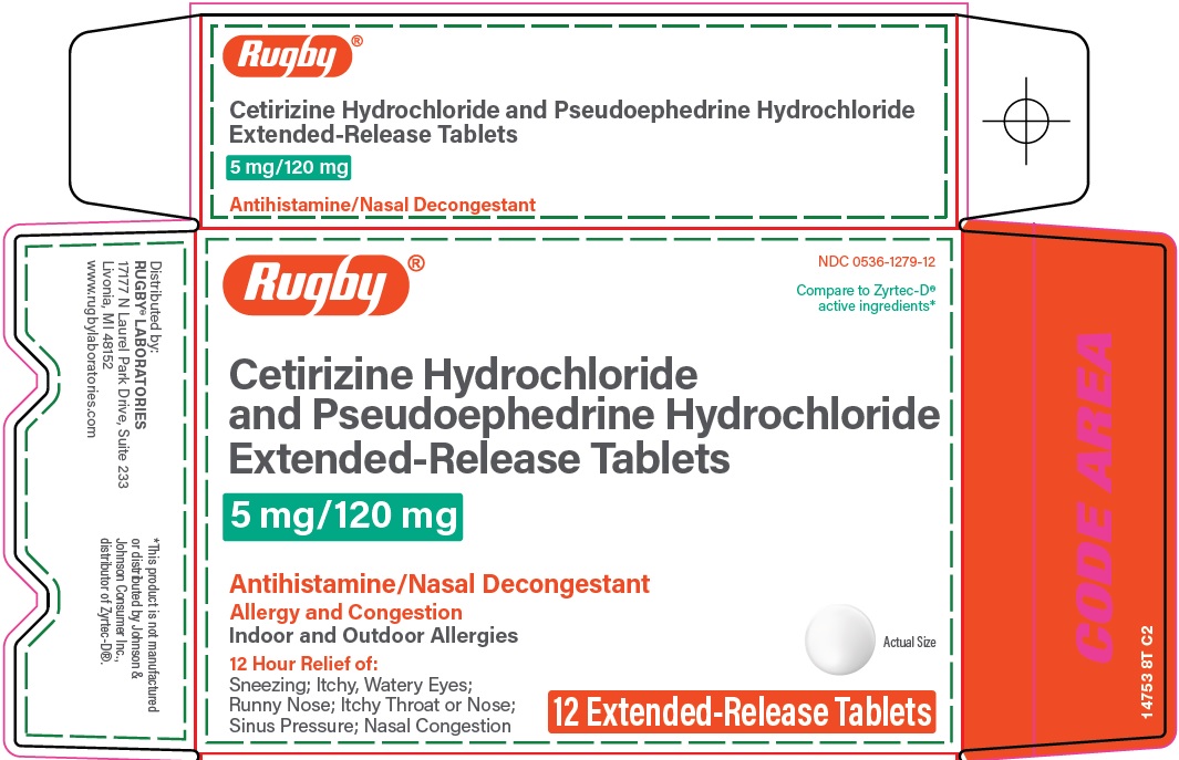 Cetirizine Hydrochloride and Pseudoephedrine Hydrochloride Extended-Release Tablets Carton Image 1