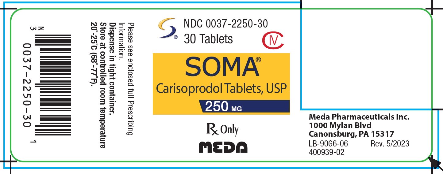 Soma Tablets 250 mg Bottle Label