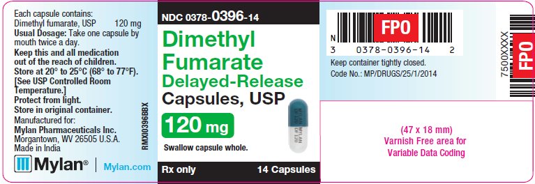 Dimethyl Fumarate Delayed-Release Capsules 120 mg Bottle Label