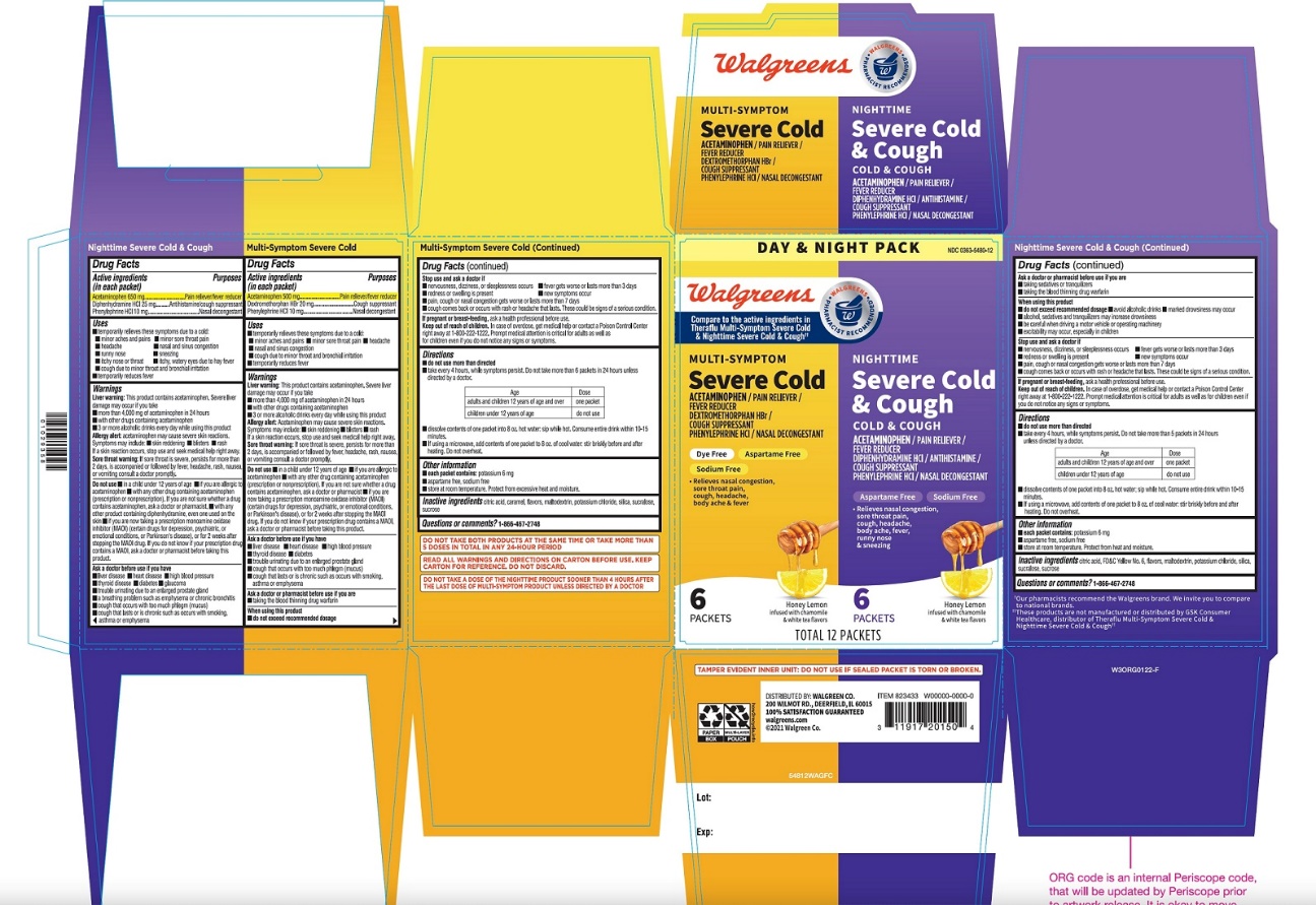 Walgreens Day & Night Pack Multi-Symptom Wal-Flu Severe Cold  Nighttime Wal-Flu Severe Cold and Cough  Total 12 packets