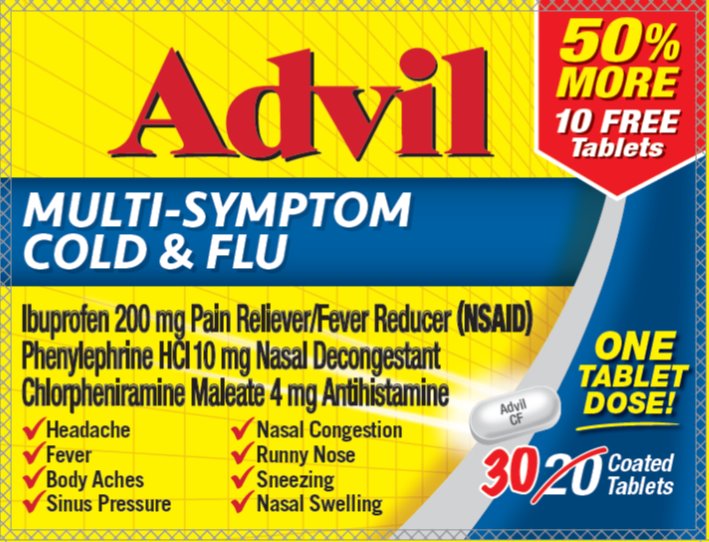 Advil MultiSymptom Cold & Flu 30 Coated Tablets