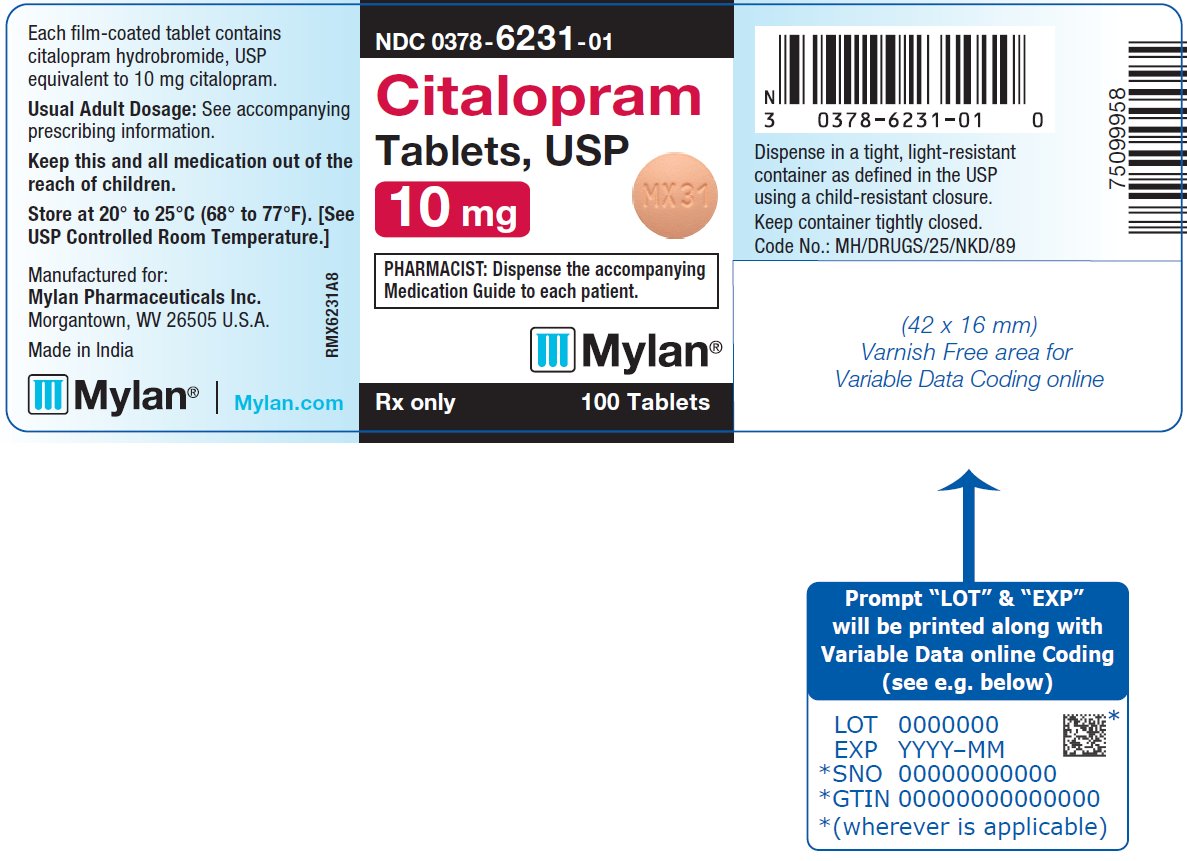 Citalopram Tablets, USP 10 mg Bottle Label