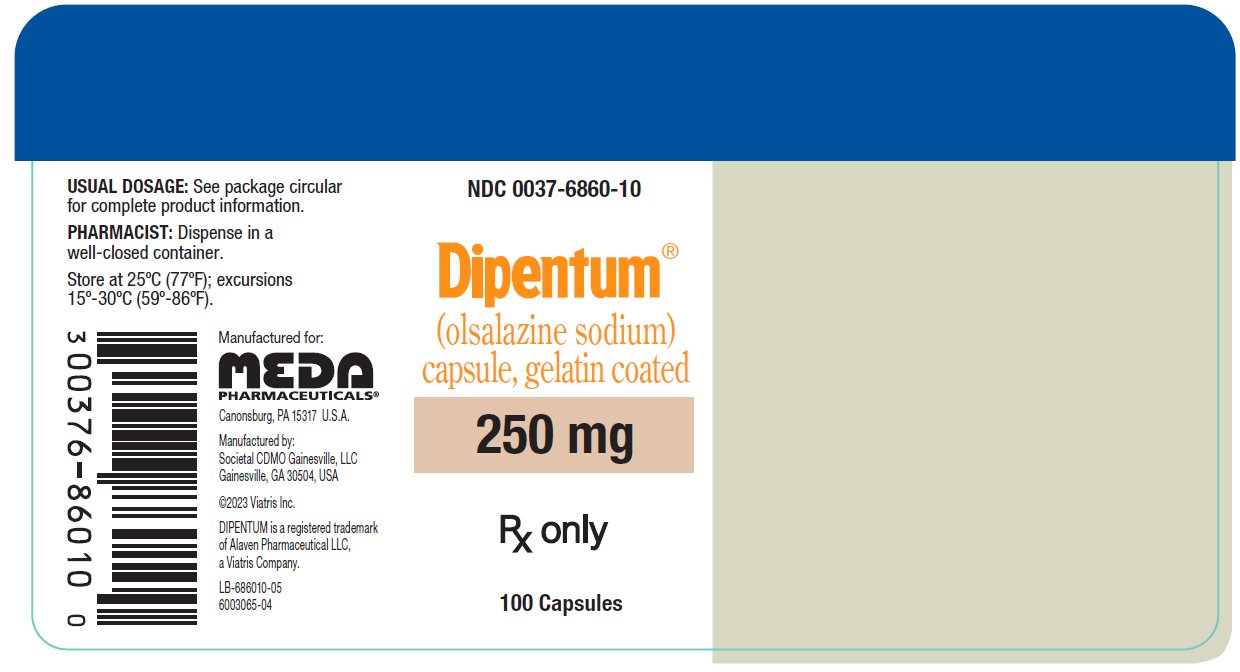 Dipentum Capsules 250 mg Bottle Label