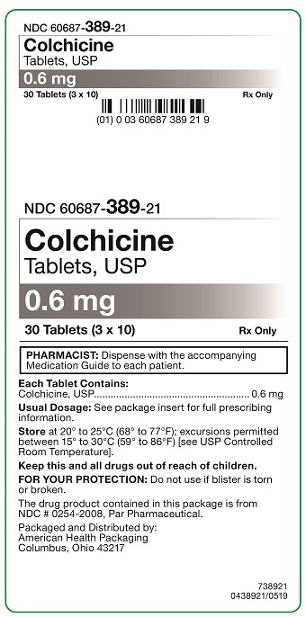 0.6 mg Colchicine Tablet 30 Carton