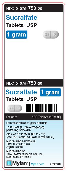 Sucralfate 1 gram Tablets Unit Carton Label