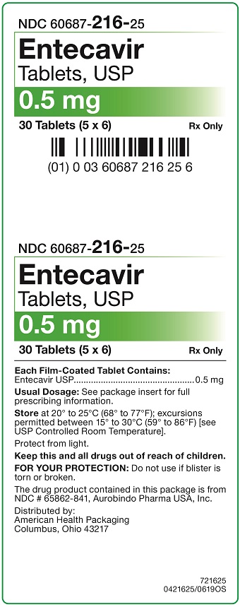 Entecavir Tablets - Carton - 0.5 mg