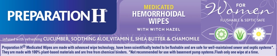 PrepH Relief Wipes for Women 48 ct Front Carton