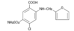 Picture of chemical structure of furosemide.