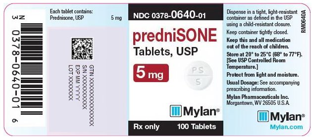 Prednisone Tablets, USP 5 mg Bottle Label