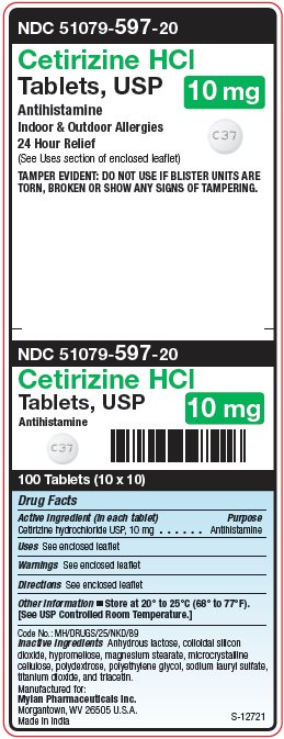 Cetirizine Hydrochloride Tablets 10 mg Carton Label