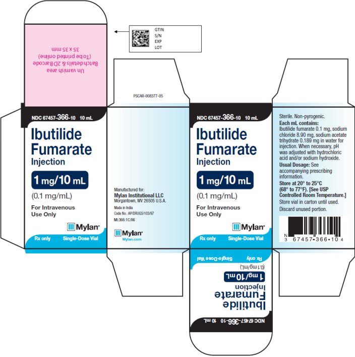 Ibutilide Fumarate Injection 1 mg/10 mL Carton Label