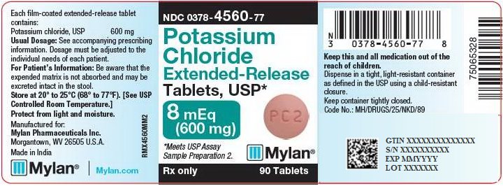 Potassium Chloride Extended-Release Tablets, USP 8mEq Bottle Label