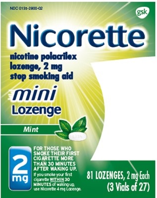 Nicorette Mini Lozenge 2 mg 81 ct carton