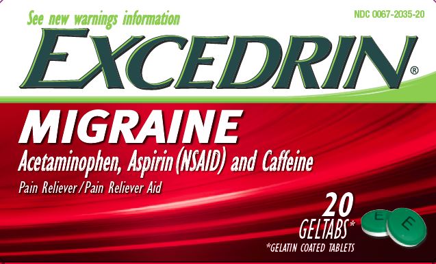 Excedrin Migraine 20 geltabs carton