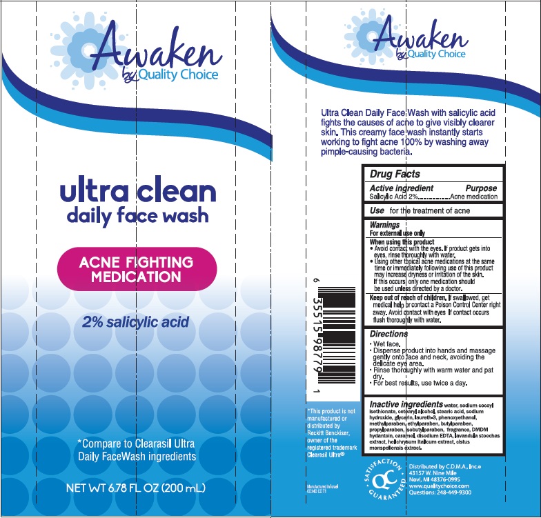 Awaken By Quality Choice Ultra Clean Daily Face Wash | Salicylic Acid Cream Breastfeeding