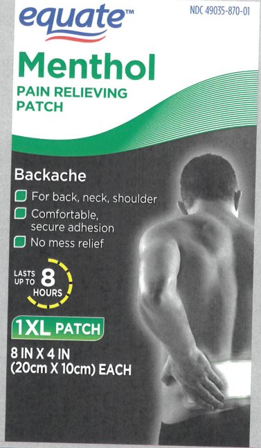 Equate Menthol Pain Relieving Patch
