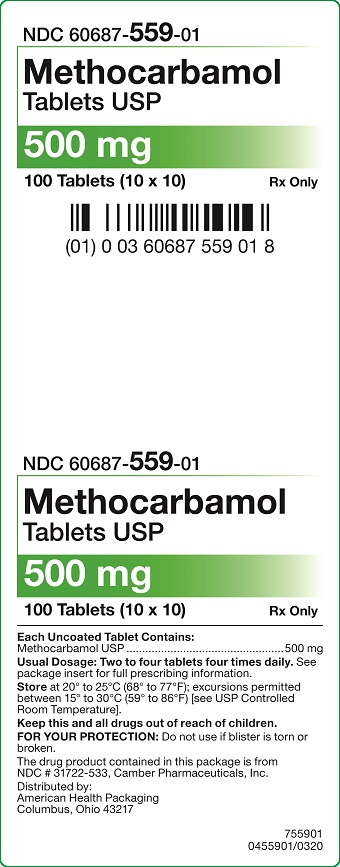 500 mg Methocarbamol Tablets Carton