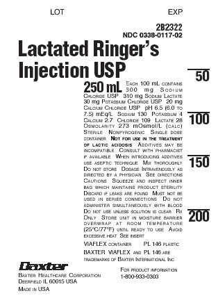 Lactated Ringers Representative container label