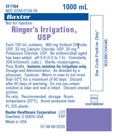 Ringers Irrigation USP Representative Container Label