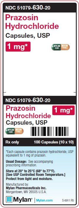 Prazosin Hydrochloride 1 mg Capsules Unit Carton Label