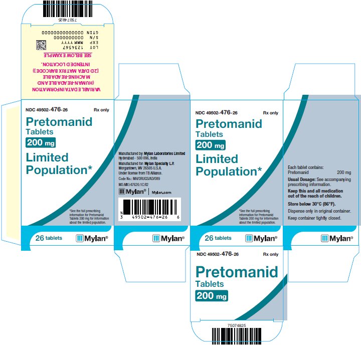 Pretomanid Tablets 200 mg Carton Label