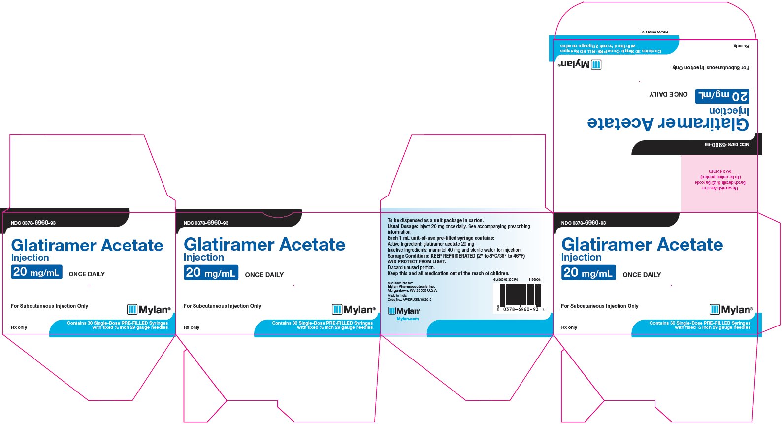 Glatiramer Acetate Injection 20 mg/mL Carton Label