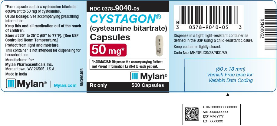 Cystagon Capsules 50 mg Bottle Label